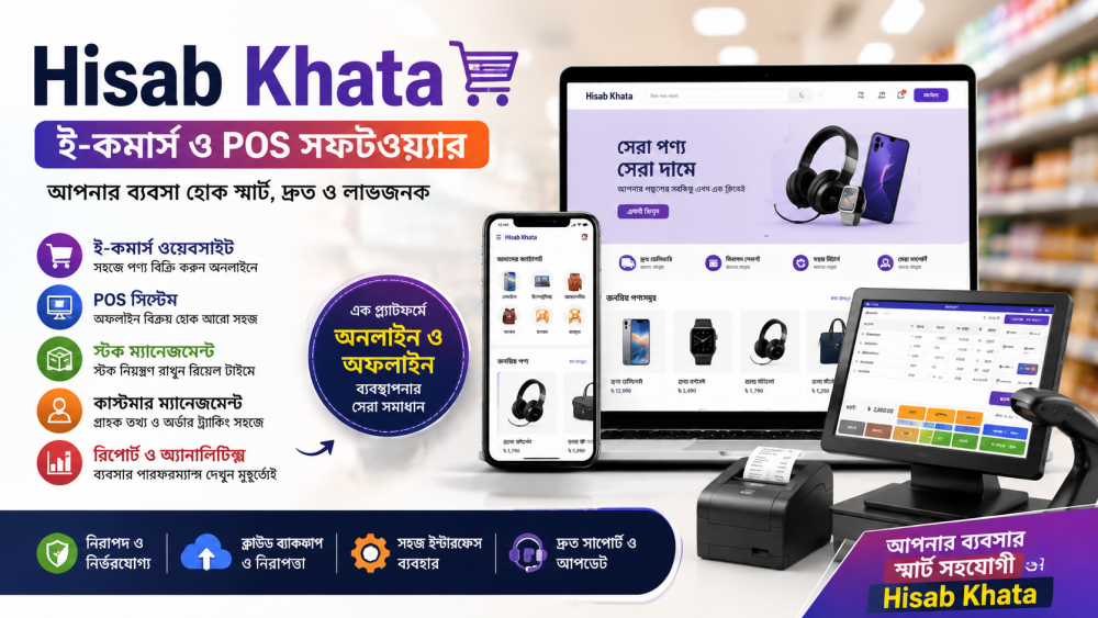 ই কমার্স ওয়েবসাইট ও পস সফটওয়্যার
